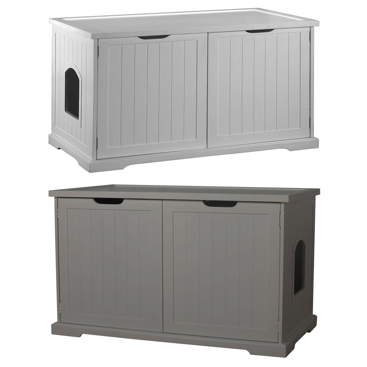 Merry Products Cat Washroom Storage Bench Boxes with Removable Partition Wall