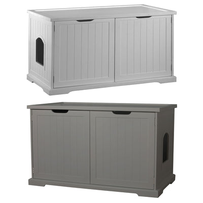 Merry Products Cat Washroom Storage Bench Boxes with Removable Partition Wall - VMInnovations