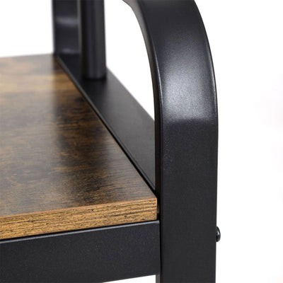 Industrial Entryway Storage Coat Rack w/ 9 Hooks & Shoe Bench, Black (Open Box) - VMInnovations