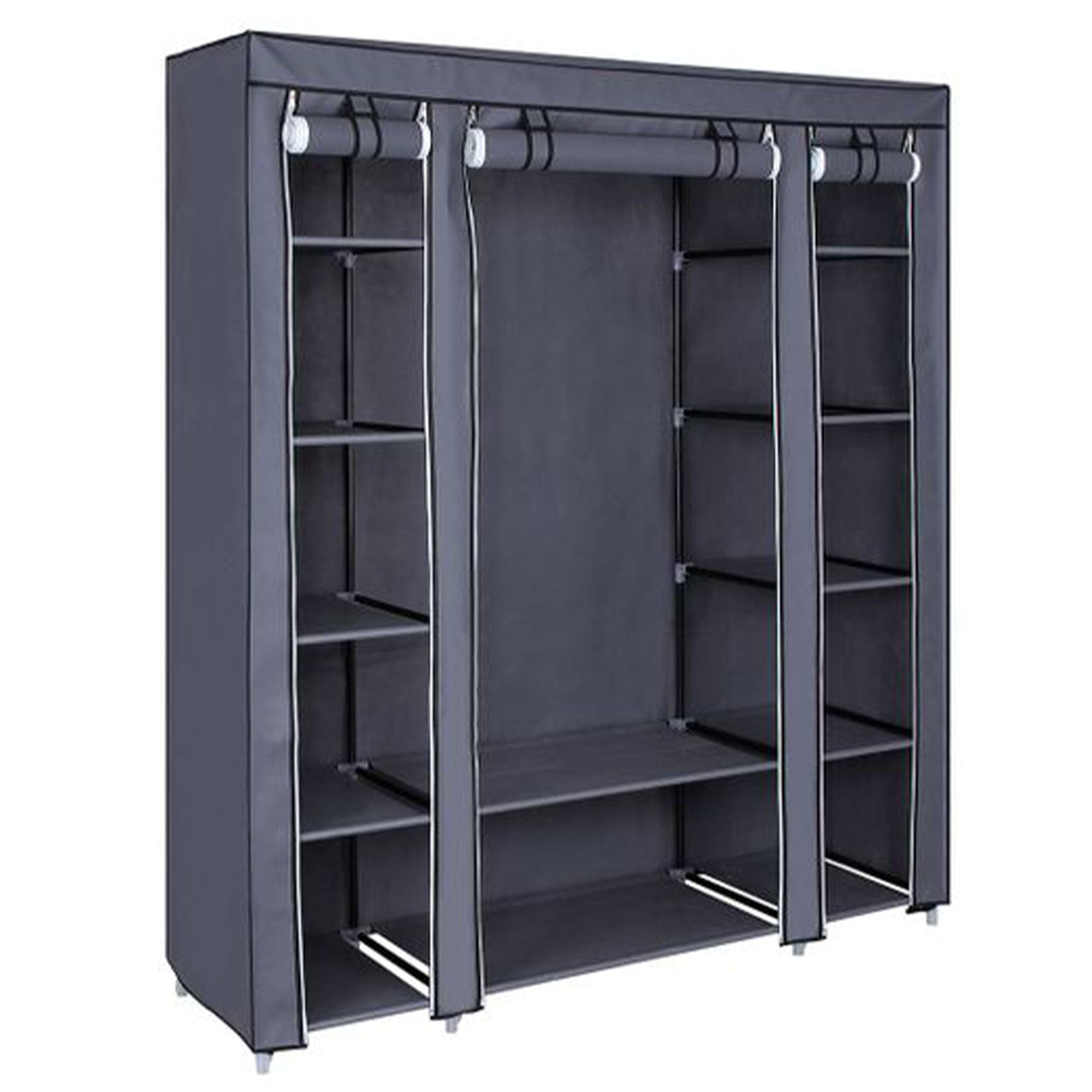 SONGMICS Portable Closet Wardrobe Organizer with Hanging Rod and Shelves (Used) - VMInnovations