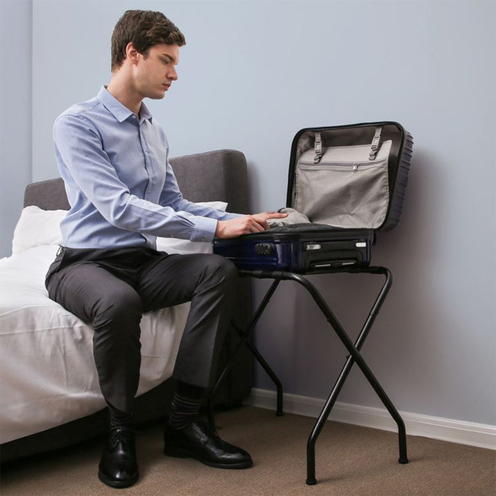 SONGMICS 27" Heavy Duty Foldable Steel Frame Luggage Rack,Black (Open Box) - VMInnovations