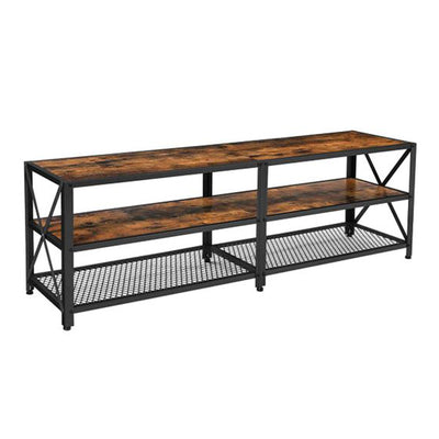 VASAGLE BRYCE Industrial 3 Tier 70" TV Stand w/ Shelves, Rustic Brown (Open Box)