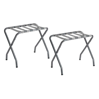 SONGMICS Heavy Duty Compact Foldable Steel Frame Luggage Rack, Gray (2 Pack)