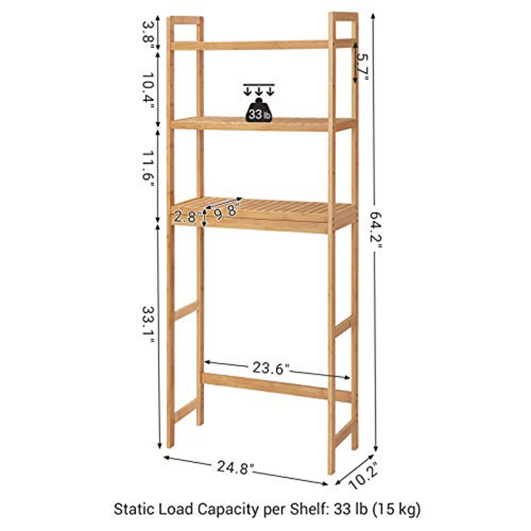 SONGMICS Bamboo 3-Tier Over the Toilet Bathroom Storage Organizer Rack (Used)