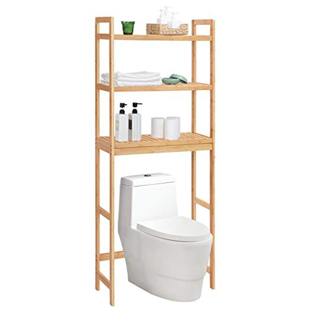 SONGMICS Bamboo 3-Tier Over the Toilet Bathroom Storage Organizer Rack (Used)