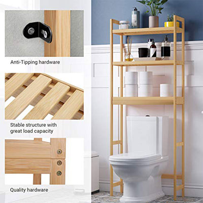 SONGMICS Bamboo 3-Tier Over the Toilet Bathroom Storage Organizer Rack (Used) - VMInnovations
