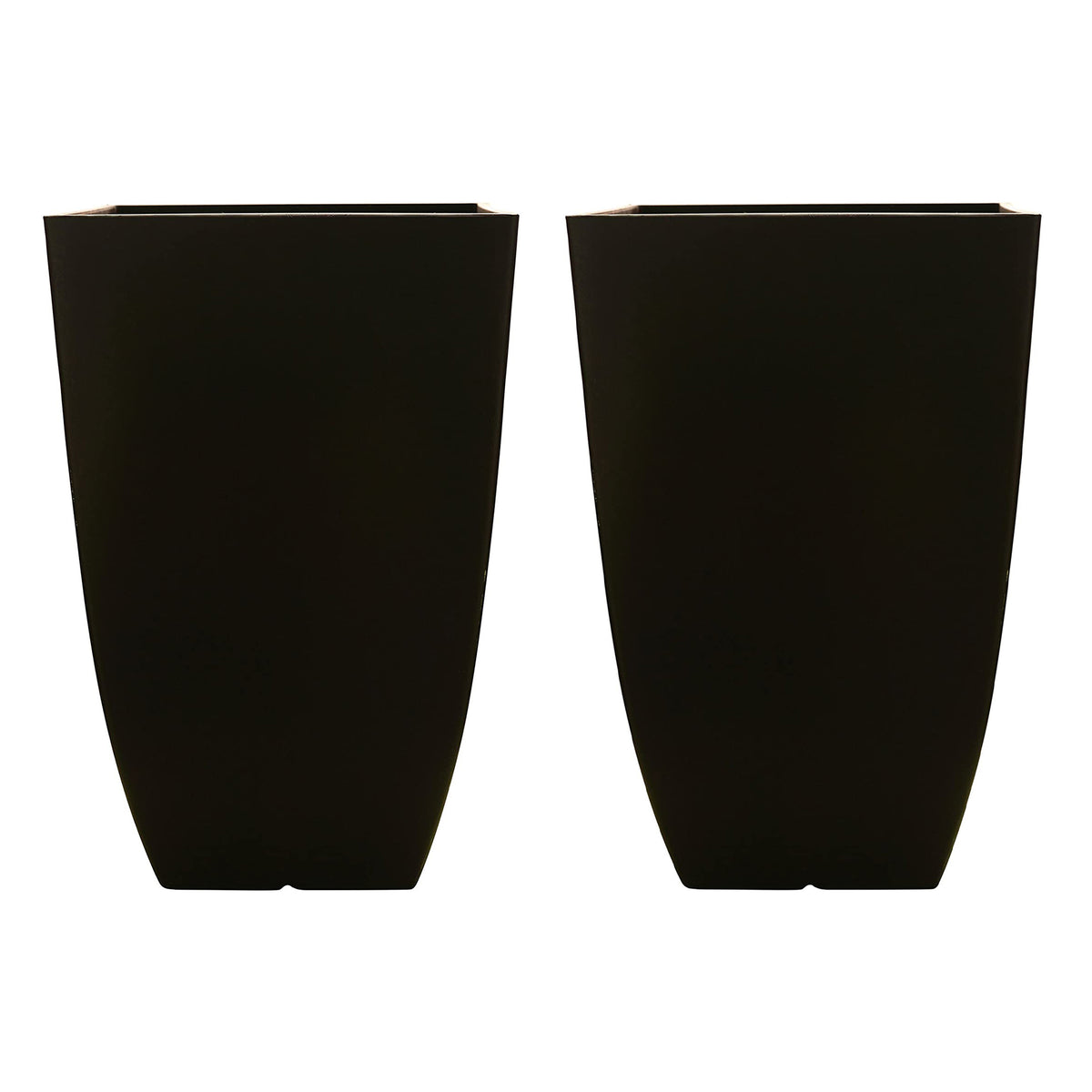Southern Patio Newland 21" Tall Square Outdoor Resin Planter, Coffee (2 Pack)
