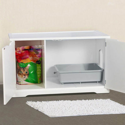 Merry Products Cat Washroom Storage Bench Boxes with Removable Partition Wall - VMInnovations