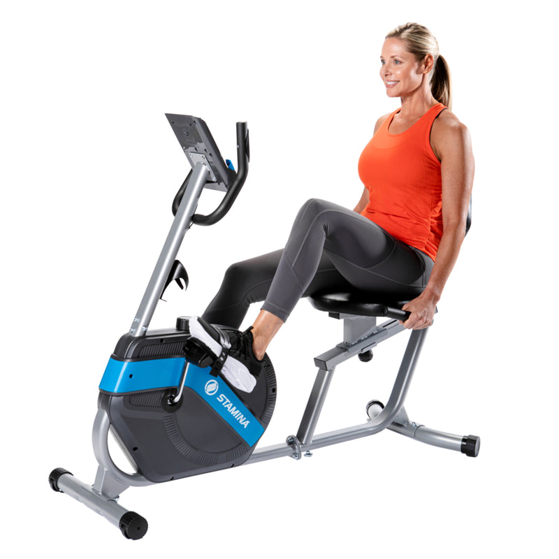 Stamina 345 Recumbent Cardio Exercise Stationary Cycling Home Gym Workout Bike