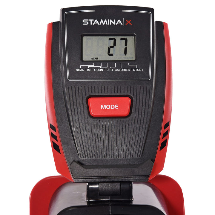 Stamina X Magnetic Compact Rowing Machine w/Smart App, Black/Red (Open Box)