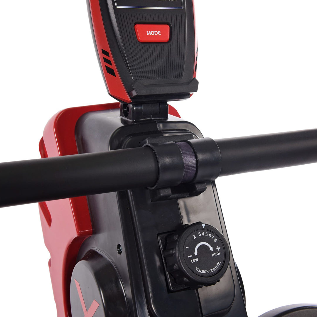 Stamina Products X Magnetic Compact Rowing Machine Rower w/Smart App, Black/Red