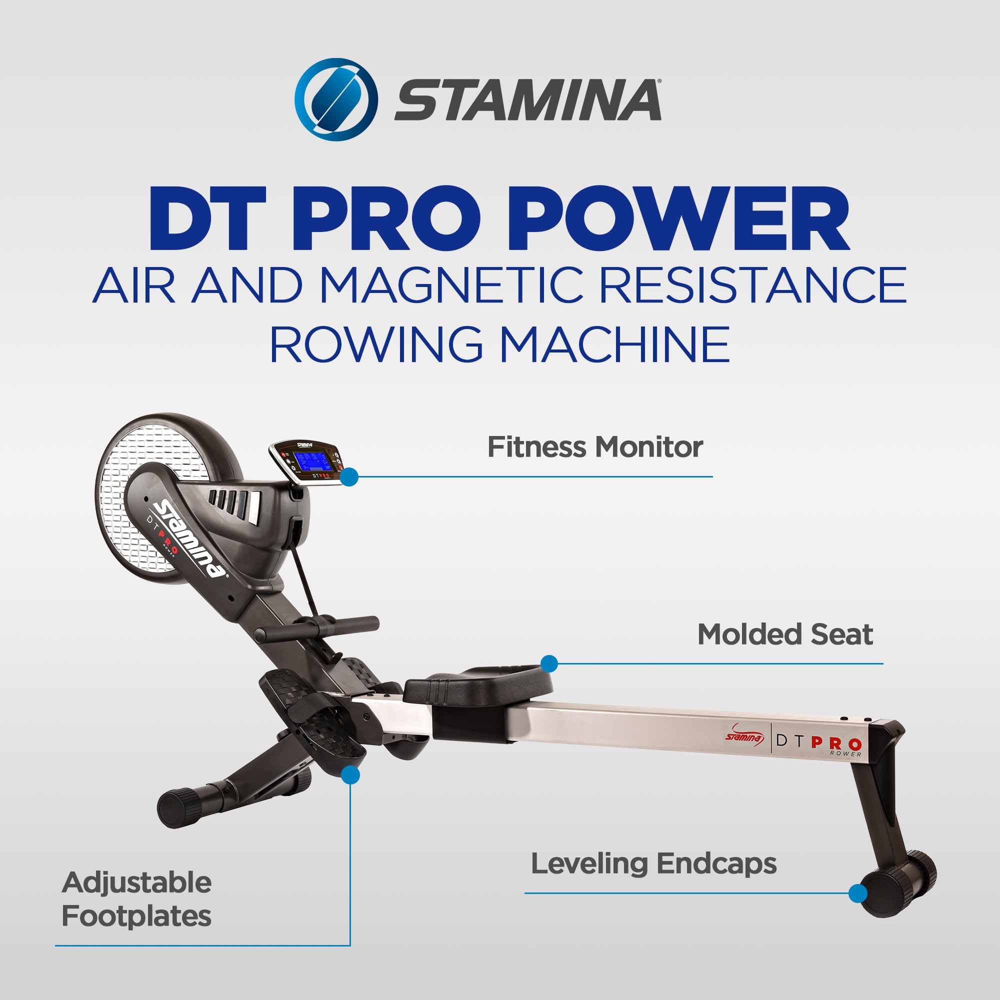 Stamina Products DT Pro Power Air and Magnetic Resistance Rowing Fitness Machine