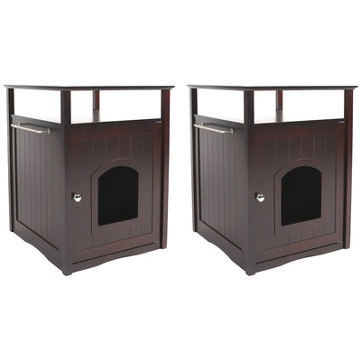 Merry Products Decorative Cat Enclosed Litter Box Washroom Night Stand (2 Pack)