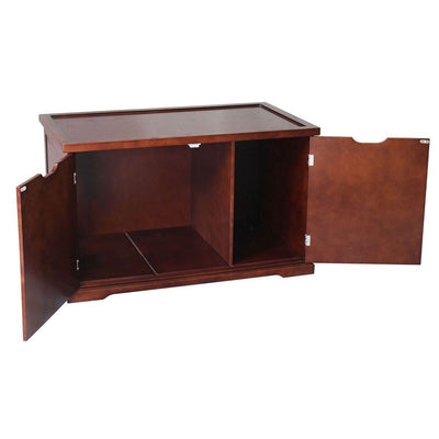 Merry PTH1031722510 Pet Cat Washroom Bench with Removable Partition Wall, Gray + Merry Products Pet Cat Washroom Bench with Removable Partition Wall, Walnut