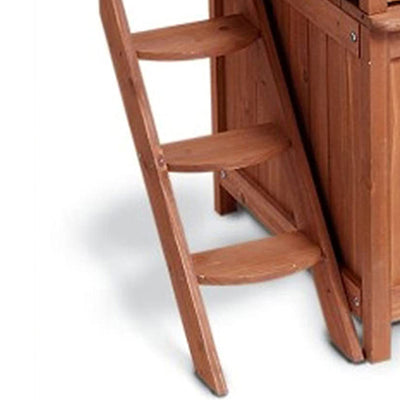 Merry Products Pet Cat Washroom Bench with Removable Partition Wall, Walnut + Merry Products Room w/ a View Indoor Outdoor 2 Level Wooden House for Small Pets