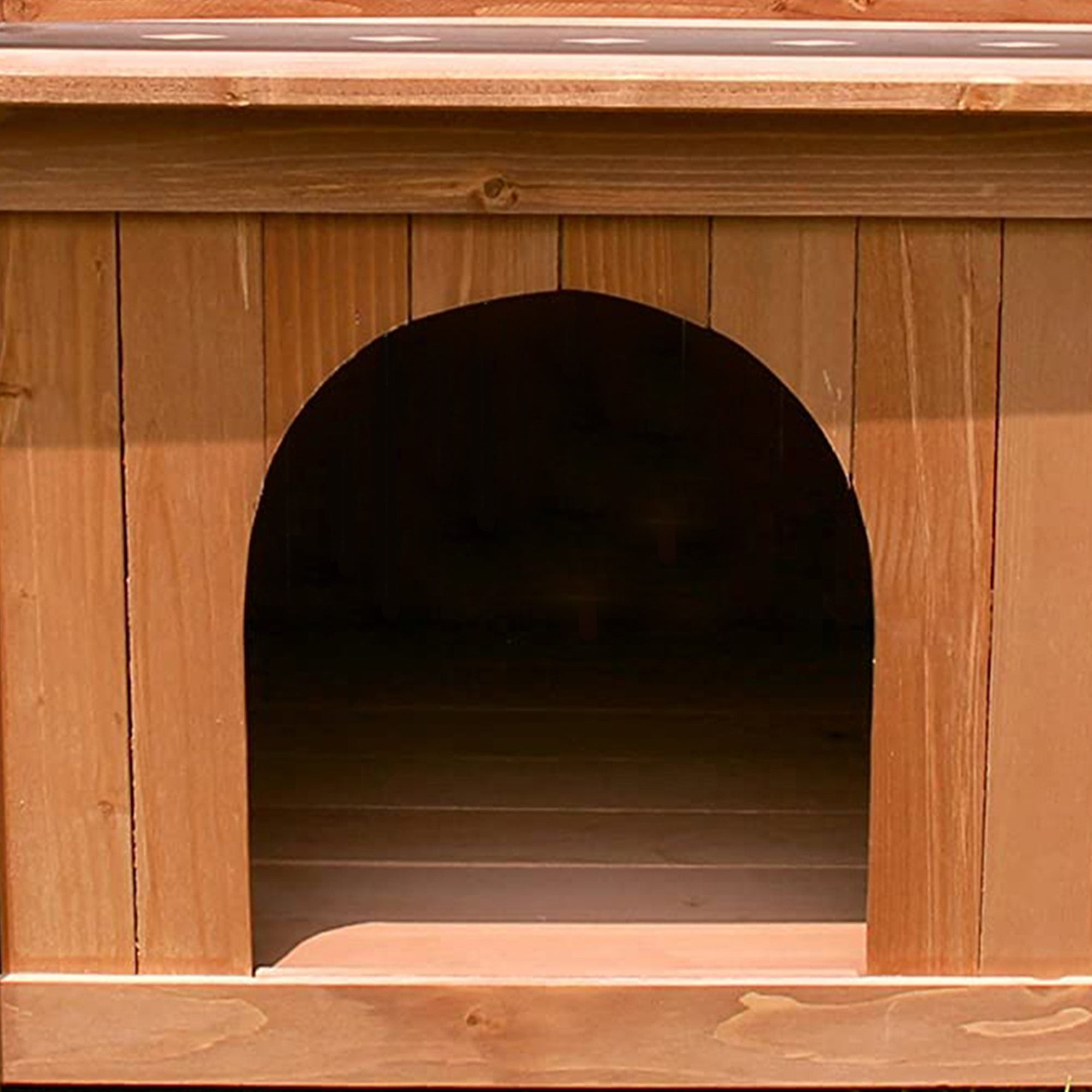Merry Products Pet Cat Washroom Bench with Removable Partition Wall, Walnut + Merry Products Room w/ a View Indoor Outdoor 2 Level Wooden House for Small Pets