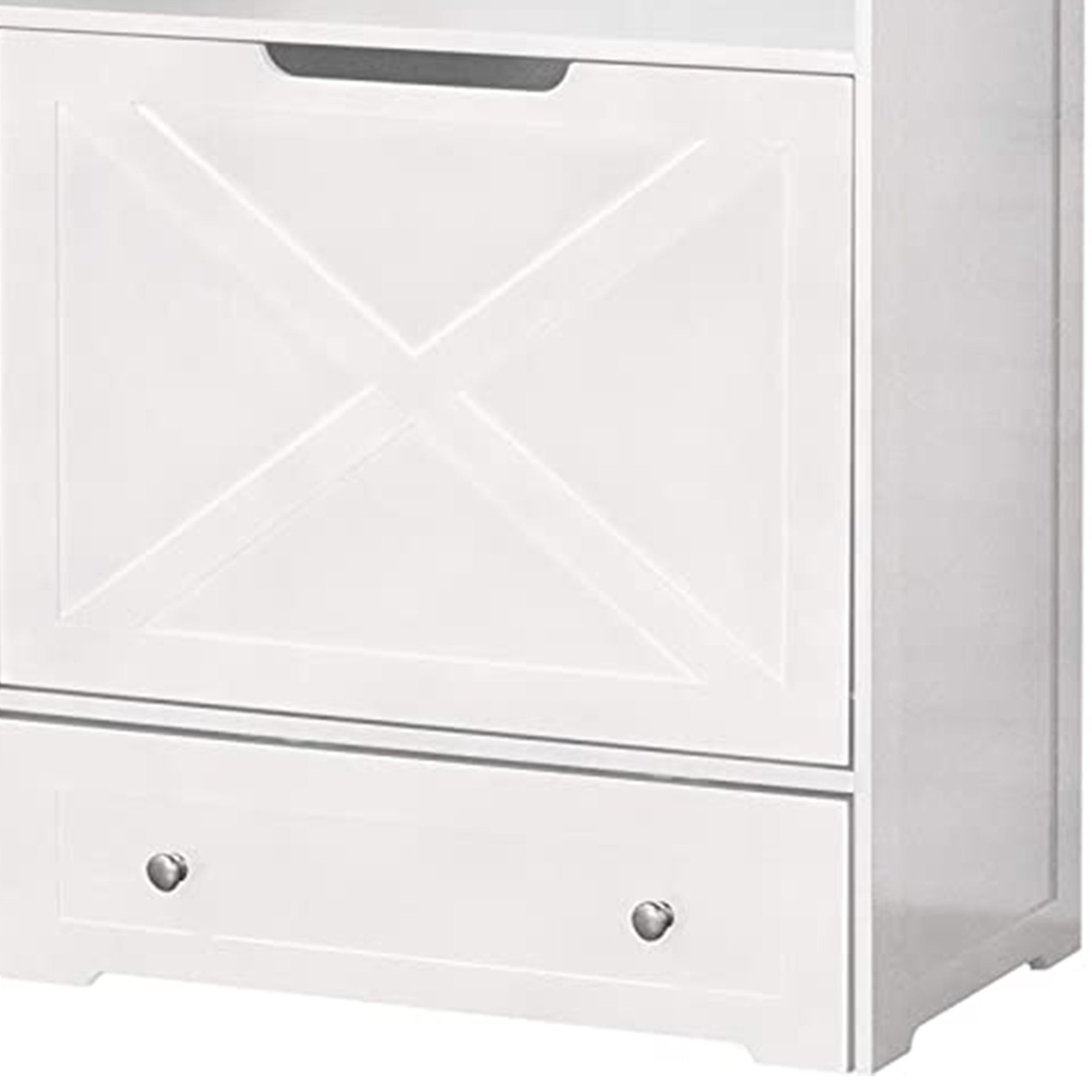 Merry PTH1031722510 Pet Cat Washroom Bench with Removable Partition Wall, Gray + Zoovilla Pet Feeder Large Storage Bin with Hidden Elevated Dog Bowl Stand, White