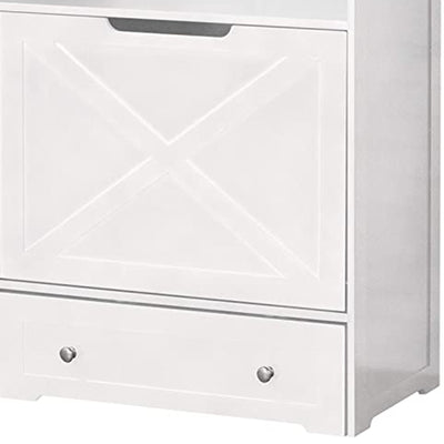 Merry PTH1031722510 Pet Cat Washroom Bench with Removable Partition Wall, Gray + Zoovilla Pet Feeder Large Storage Bin with Hidden Elevated Dog Bowl Stand, White