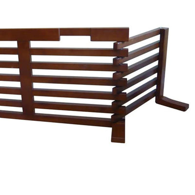 Merry Products Pet Cat Washroom Bench with Removable Partition Wall, Walnut + Merry Products Wooden 6 Foot Dog Gate-N-Crate for Small to Medium Pets, Walnut