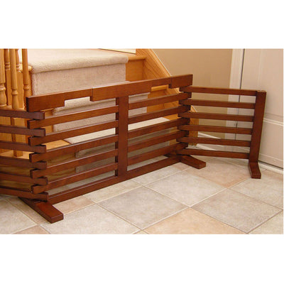 Merry Products Pet Cat Washroom Bench Box with Removable Partition Wall, White + Merry Products Wooden 6 Foot Dog Gate-N-Crate for Small to Medium Pets, Walnut - VMInnovations
