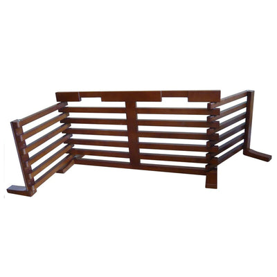 Merry PTH1031722510 Pet Cat Washroom Bench with Removable Partition Wall, Gray + Merry Products Wooden 6 Foot Dog Gate-N-Crate for Small to Medium Pets, Walnut