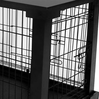 Merry Products Decorative Pet Cage w/ Protection Box End Table, Black + Merry Products Decorative Pet Cage w/ Protection Box End Table, Large, Brown