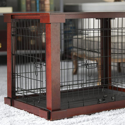Merry Products Decorative Pet Cage w/ Protection Box End Table, Black + Merry Products Decorative Pet Cage w/ Protection Box End Table, Large, Brown
