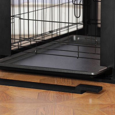 Merry Products Decorative Pet Cage w/ Protection Box End Table, Black + Merry Products Decorative Bench with Enclosed Cat Litter Washroom Box, Black