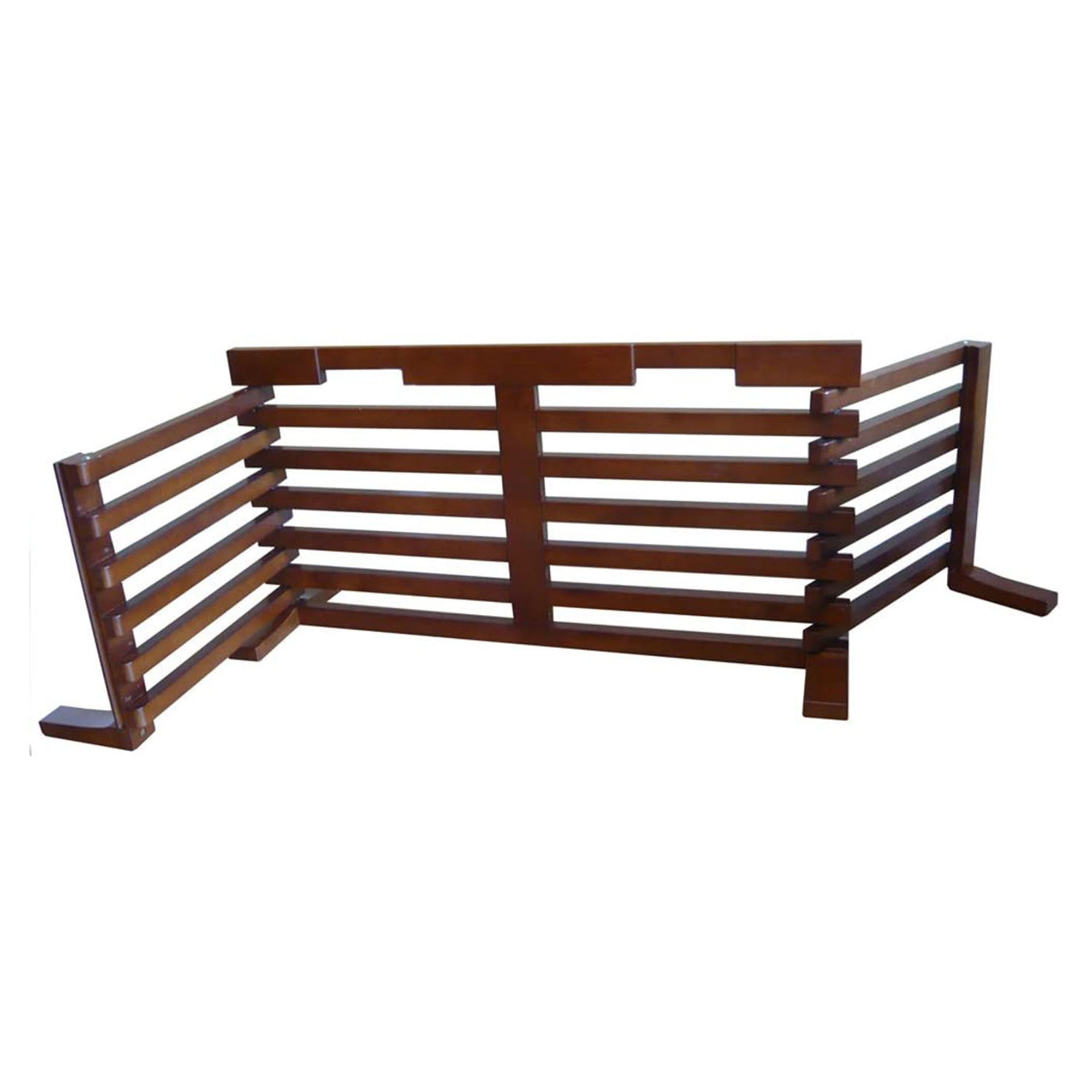 Merry Products Decorative Pet Cage w/ Protection Box End Table, Black + Merry Products Wooden 6 Foot Dog Gate-N-Crate for Small to Medium Pets, Walnut