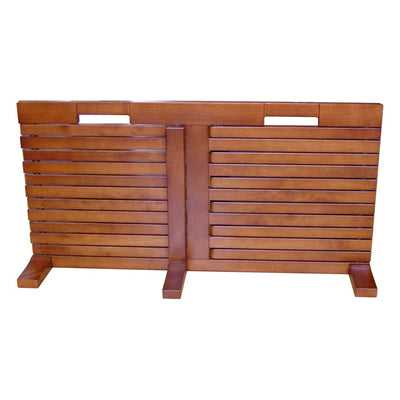 Zoovilla Pet Feeder Large Storage Bin with Hidden Elevated Dog Bowl Stand, White + Merry Products Wooden 6 Foot Dog Gate-N-Crate for Small to Medium Pets, Walnut