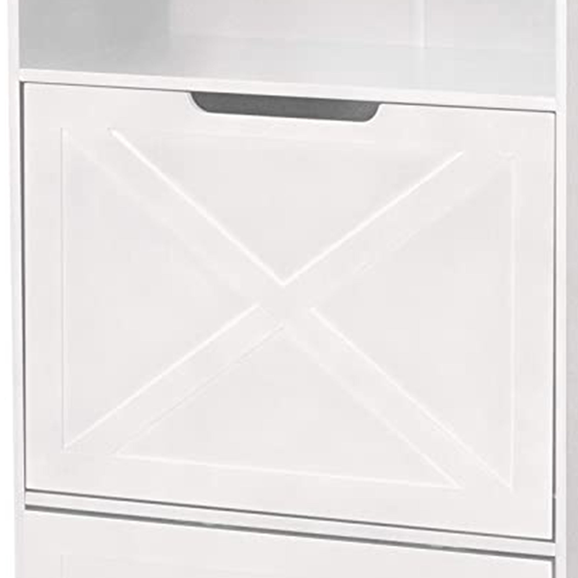 Zoovilla Pet Feeder Large Storage Bin with Hidden Elevated Dog Bowl Stand, White + zoovilla Kitty Litter Loo Indoor Hidden Litter Box Enclosure Furniture, Gray