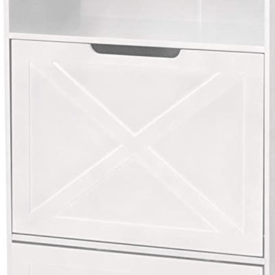 Zoovilla Pet Feeder Large Storage Bin with Hidden Elevated Dog Bowl Stand, White + zoovilla Kitty Litter Loo Indoor Hidden Litter Box Enclosure Furniture, Gray