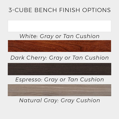 ClosetMaid 3 Cube Cubby Storage Organizer Bench w/Seat Cushion, White/Tan (Used) - VMInnovations