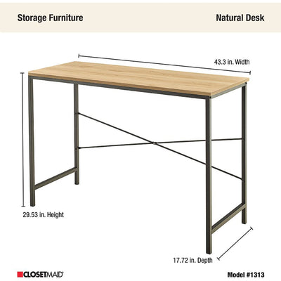 ClosetMaid Console Table/Desk, Home Decor Accent Entryway Furniture, Natural - VMInnovations