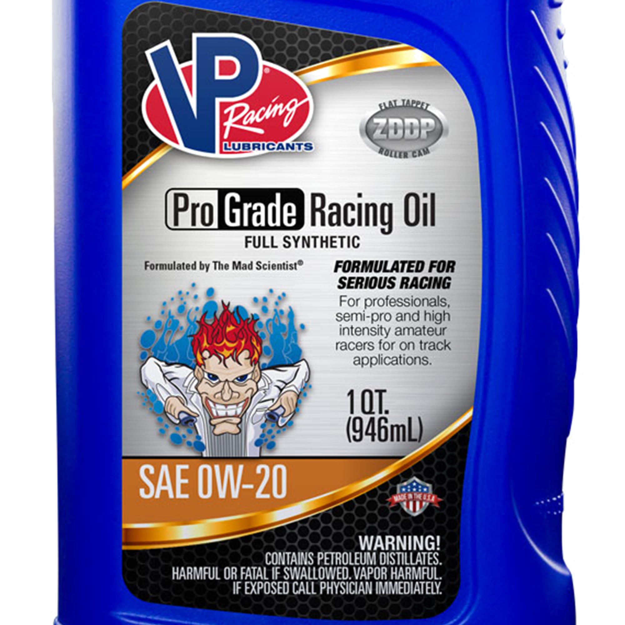 VP Racing Fuels Full Synthetic Pro Racing Oil, Quart Bottle SAE 0W-20, (3 Pack)