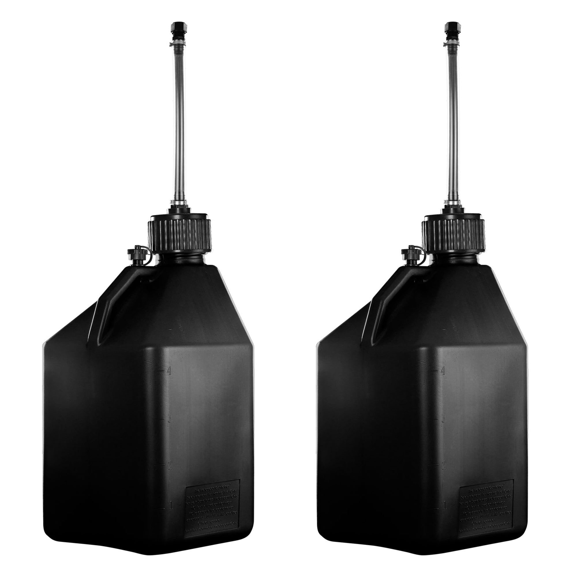 Plastic Product Formers 5.5 Gallon Industrial Ag Jug w/Hose & Cap, Black, 2 Pack - VMInnovations