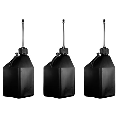 Plastic Product Formers 5.5 Gallon Industrial Ag Jug w/Hose & Cap, Black, 3 Pack - VMInnovations
