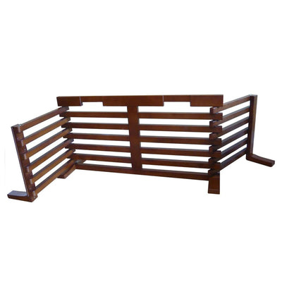 Merry Products Decorative Pet Cage w/ Protection Box End Table, Large, Brown + Merry Products Wooden 6 Foot Dog Gate-N-Crate for Small to Medium Pets, Walnut
