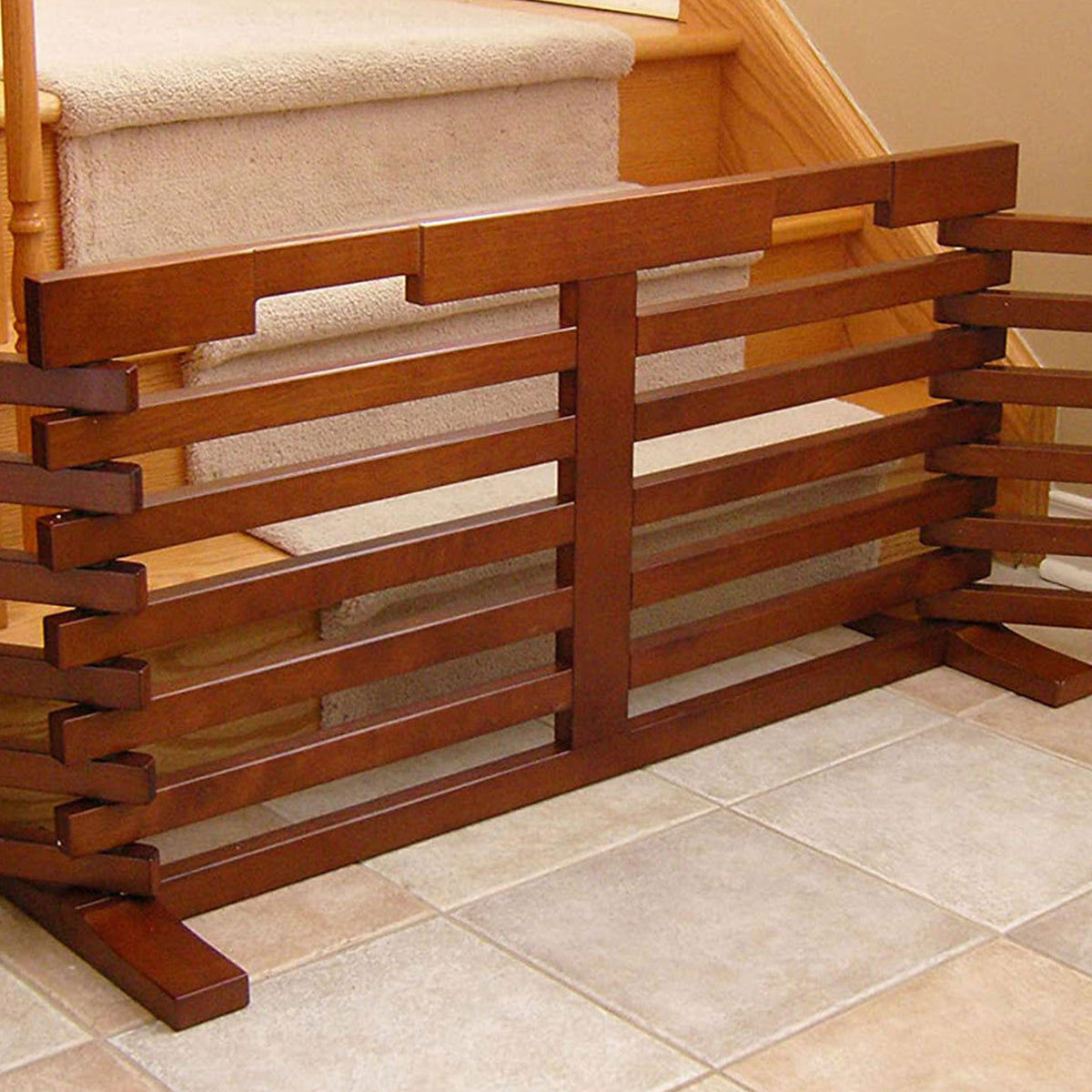 Merry Products Decorative Pet Cage w/ Protection Box End Table, Large, Brown + Merry Products Wooden 6 Foot Dog Gate-N-Crate for Small to Medium Pets, Walnut