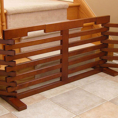 Merry Products Decorative Pet Cage w/ Protection Box End Table, Large, Brown + Merry Products Wooden 6 Foot Dog Gate-N-Crate for Small to Medium Pets, Walnut