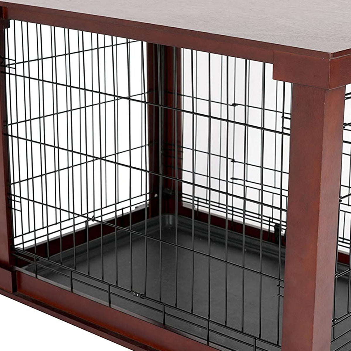 Merry Products Decorative Pet Cage w/ Protection Box End Table, Large, Brown + Merry Products Decorative Cat Enclosed Litter Box Washroom Night Stand, Espresso