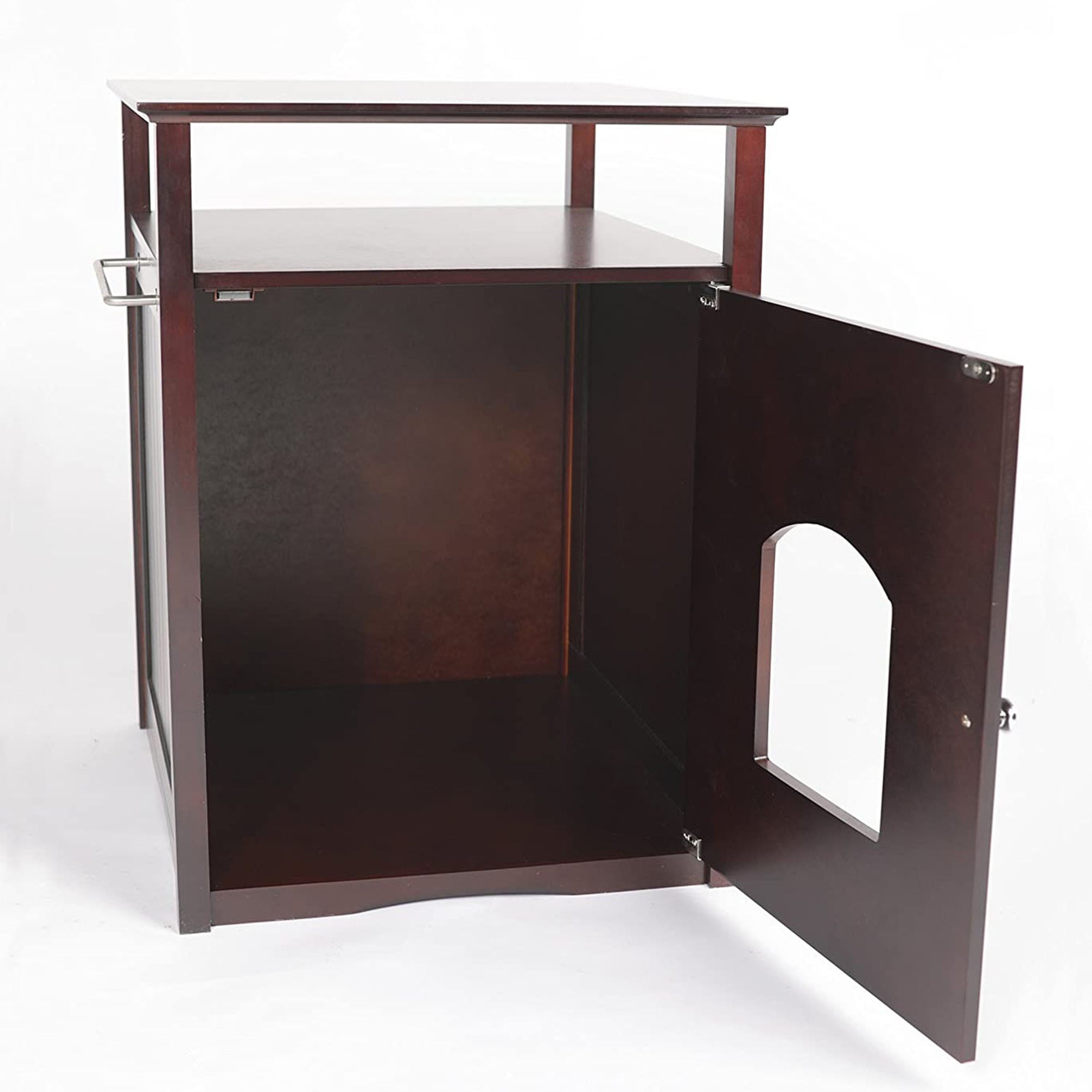Merry Products Decorative Pet Cage w/ Protection Box End Table, Large, Brown + Merry Products Decorative Cat Enclosed Litter Box Washroom Night Stand, Espresso