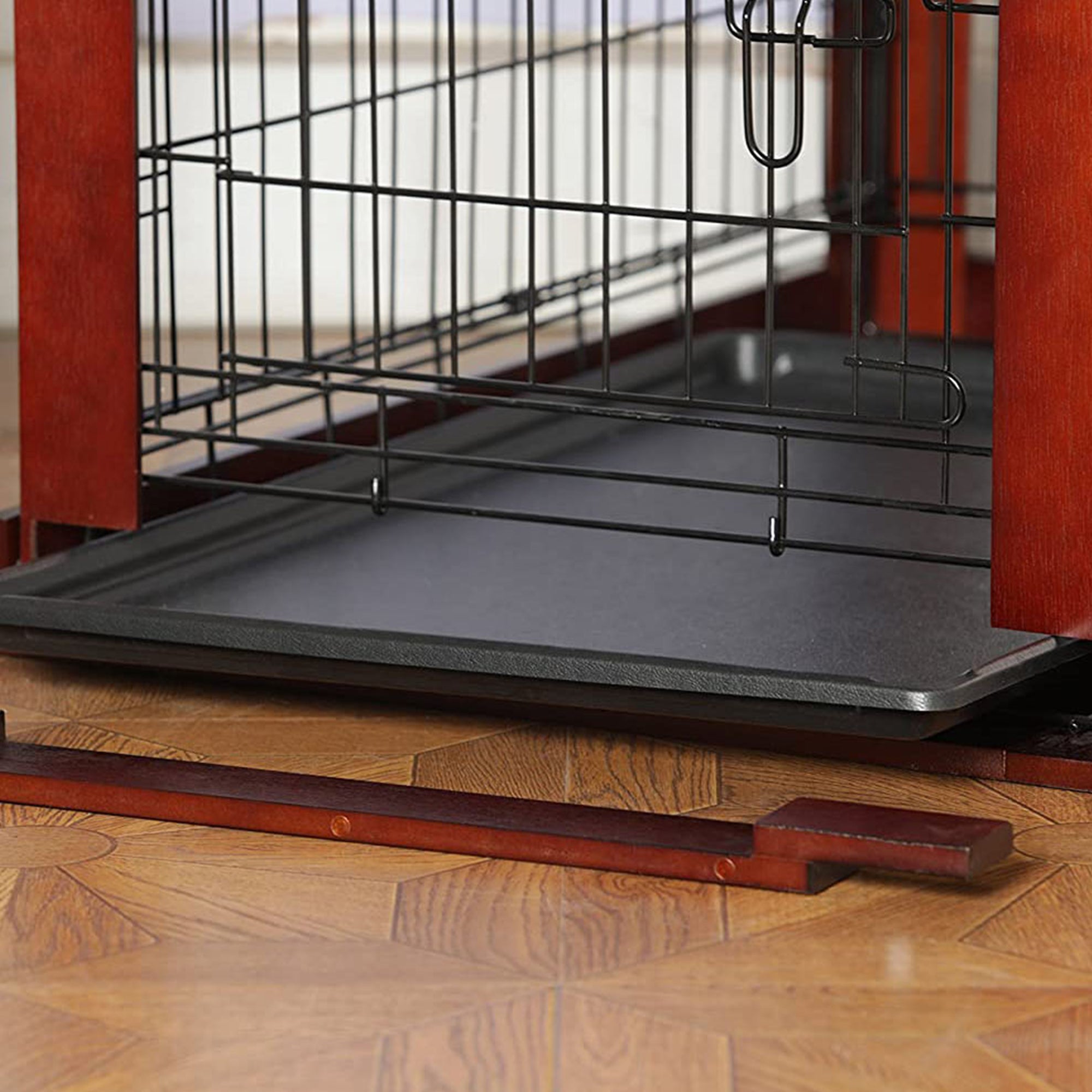 Merry Products Decorative Pet Cage w/ Protection Box End Table, Large, Brown + Merry Products Decorative Cat Enclosed Litter Box Washroom Night Stand, Espresso