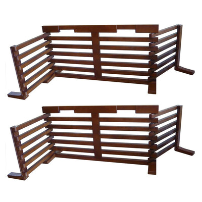 Merry Products Wooden 6 Foot Dog Gate-N-Crate for Small to Medium Pets, Walnut (2 Pack)