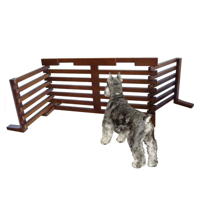 Merry Products Wooden 6 Foot Dog Gate-N-Crate for Small to Medium Pets, Walnut (2 Pack)