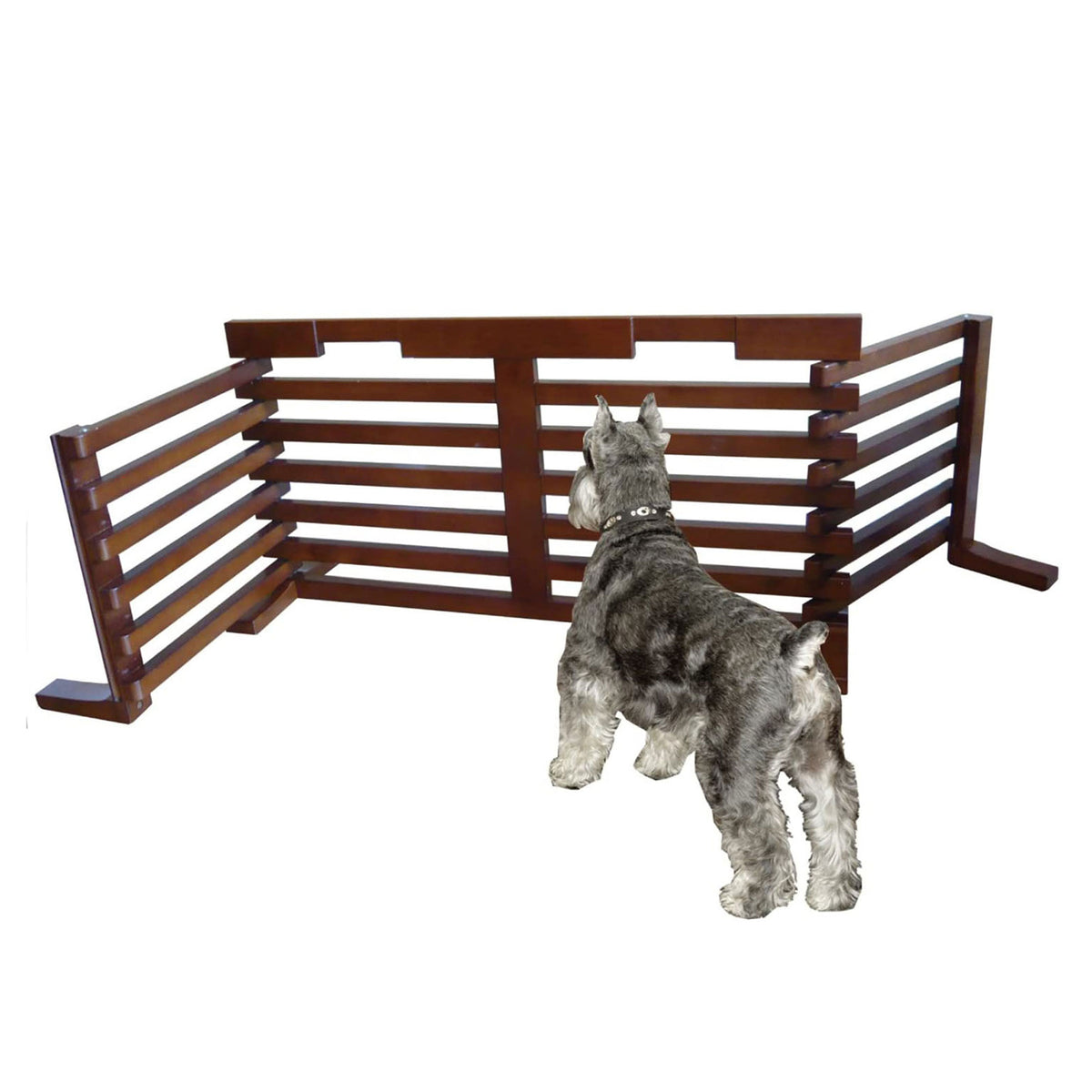 Merry Products Wooden 6 Foot Dog Gate-N-Crate for Small to Medium Pets, Walnut (2 Pack)