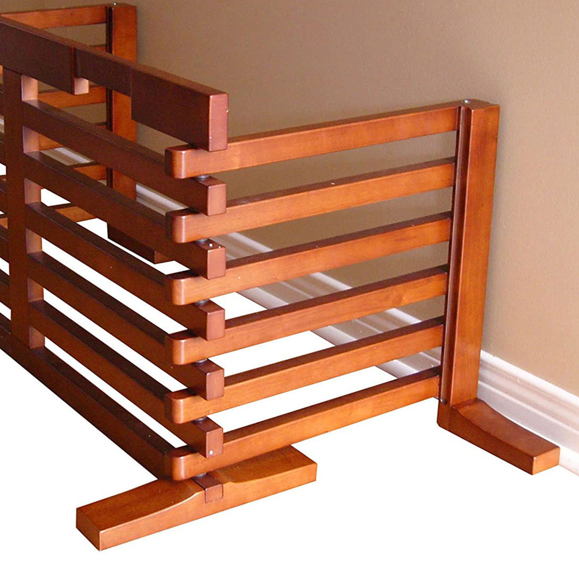 Merry Products Wooden 6 Foot Dog Gate-N-Crate for Small to Medium Pets, Walnut (2 Pack)