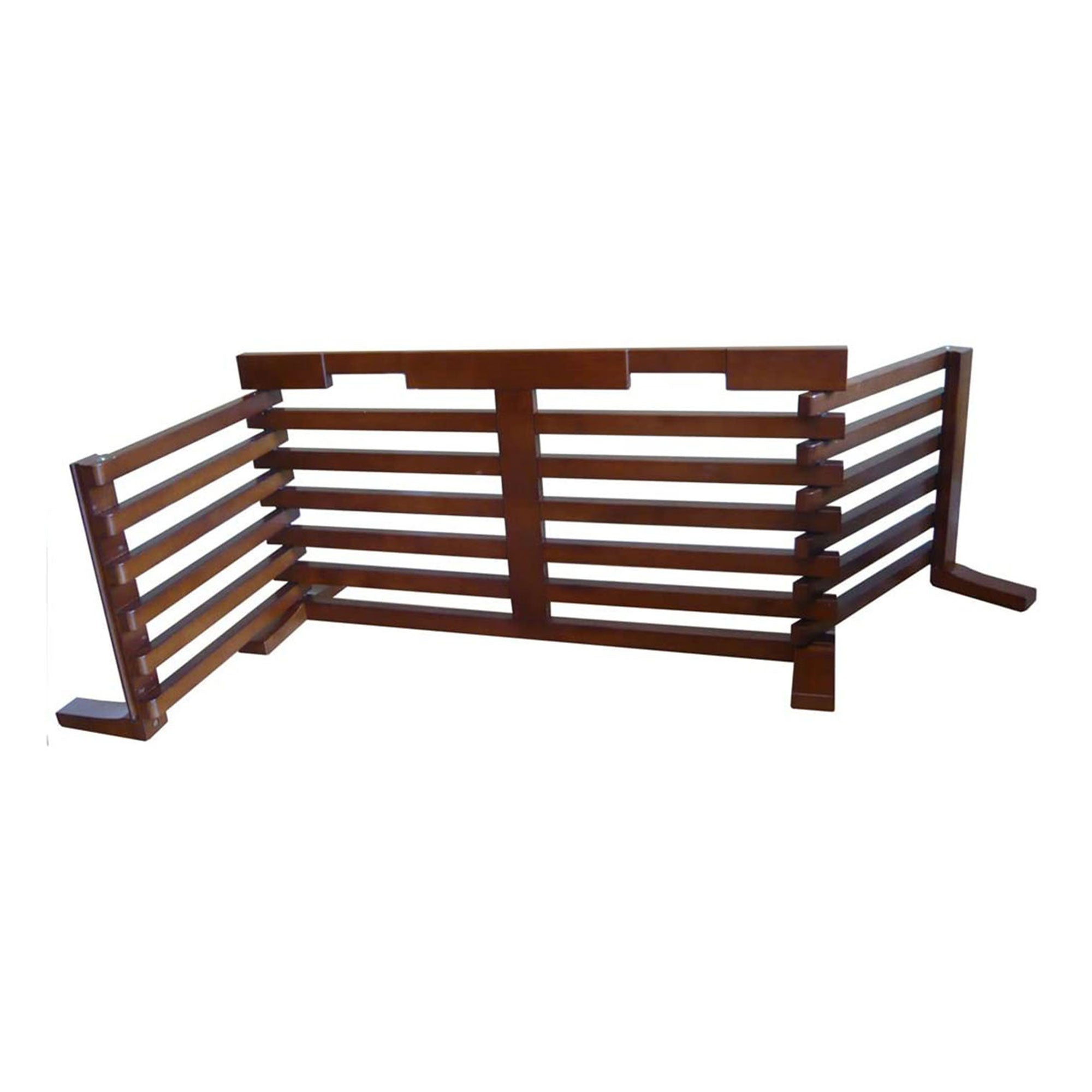 Merry Products Decorative Bench with Enclosed Cat Litter Washroom Box, Black + Merry Products Wooden 6 Foot Dog Gate-N-Crate for Small to Medium Pets, Walnut