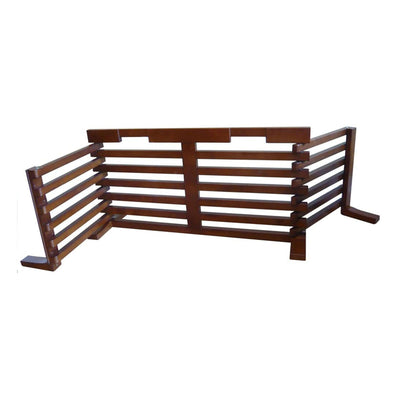 Merry Products Decorative Bench with Enclosed Cat Litter Washroom Box, Black + Merry Products Wooden 6 Foot Dog Gate-N-Crate for Small to Medium Pets, Walnut