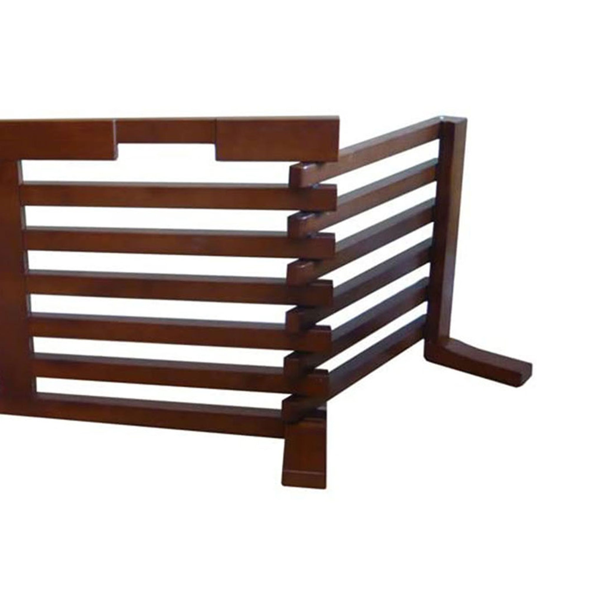 Merry Products Decorative Bench with Enclosed Cat Litter Washroom Box, Black + Merry Products Wooden 6 Foot Dog Gate-N-Crate for Small to Medium Pets, Walnut
